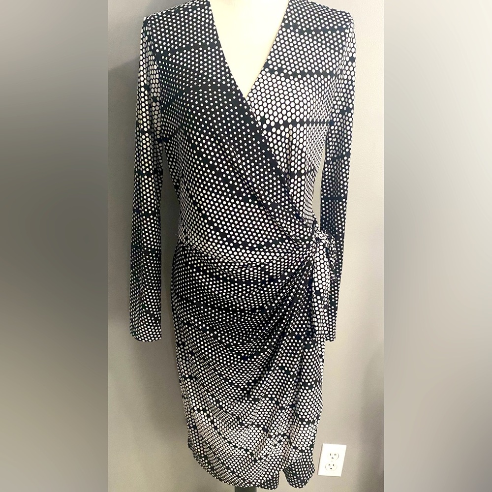 Lark & Ro long sleeve wrap dress